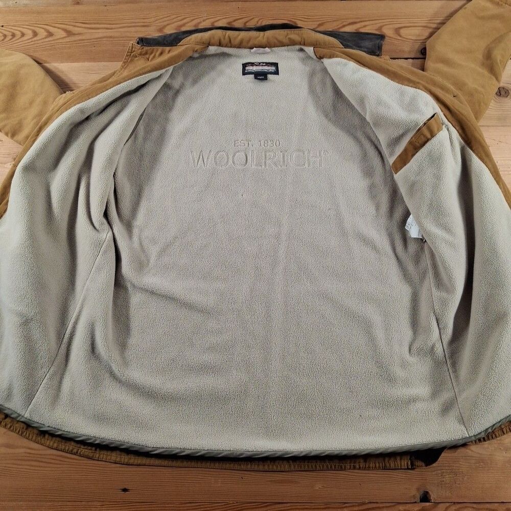 Vintage Woolrich Field Chore Coat Barn Jacket Leather Collar Canvas Large Womens - Picture 5 of 8